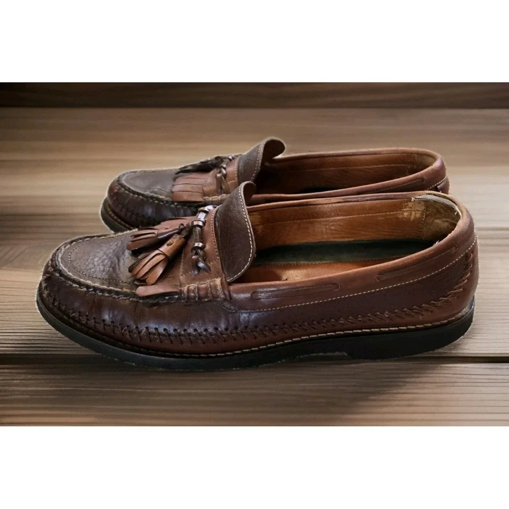 H.S. Trask Bozeman Montana Tassel Kiltie Loafers Mens 10M Vibram Gumlite